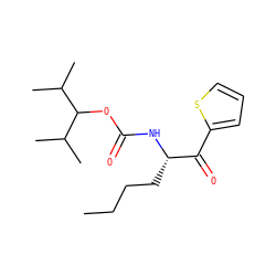 CCCC[C@H](NC(=O)OC(C(C)C)C(C)C)C(=O)c1cccs1 ZINC000028349983