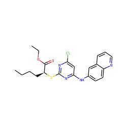 CCCC[C@H](Sc1nc(Cl)cc(Nc2ccc3ncccc3c2)n1)C(=O)OCC ZINC000040866790
