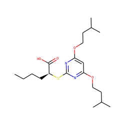 CCCC[C@H](Sc1nc(OCCC(C)C)cc(OCCC(C)C)n1)C(=O)O ZINC000053296380
