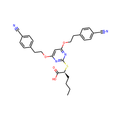 CCCC[C@H](Sc1nc(OCCc2ccc(C#N)cc2)cc(OCCc2ccc(C#N)cc2)n1)C(=O)O ZINC000053297696