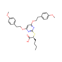 CCCC[C@H](Sc1nc(OCCc2ccc(OC)cc2)cc(OCCc2ccc(OC)cc2)n1)C(=O)O ZINC000053230178