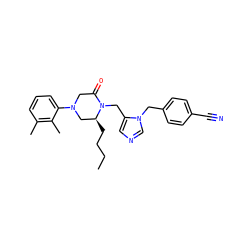 CCCC[C@H]1CN(c2cccc(C)c2C)CC(=O)N1Cc1cncn1Cc1ccc(C#N)cc1 ZINC000003822426