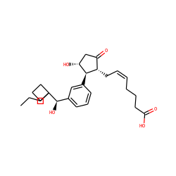 CCCC1([C@H](O)c2cccc([C@H]3[C@H](O)CC(=O)[C@@H]3C/C=C\CCCC(=O)O)c2)CCC1 ZINC000137008799