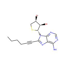 CCCCC#Cc1nc2c(N)ncnc2n1[C@@H]1SC[C@@H](O)[C@H]1O ZINC000066124291