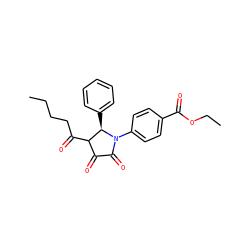 CCCCC(=O)C1C(=O)C(=O)N(c2ccc(C(=O)OCC)cc2)[C@@H]1c1ccccc1 ZINC000165781442