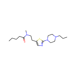 CCCCC(=O)N(C)CCc1cnc(N2CCN(CCC)CC2)s1 ZINC000040977053