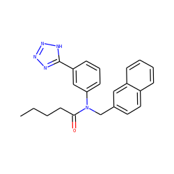 CCCCC(=O)N(Cc1ccc2ccccc2c1)c1cccc(-c2nnn[nH]2)c1 ZINC000084707818