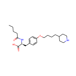 CCCCC(=O)N[C@@H](Cc1ccc(OCCCCC2CCNCC2)cc1)C(=O)O ZINC000013738122