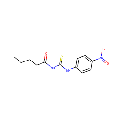 CCCCC(=O)NC(=S)Nc1ccc([N+](=O)[O-])cc1 ZINC000013985628