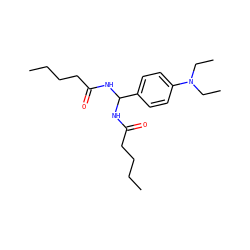CCCCC(=O)NC(NC(=O)CCCC)c1ccc(N(CC)CC)cc1 ZINC000095577410