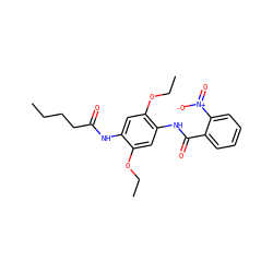 CCCCC(=O)Nc1cc(OCC)c(NC(=O)c2ccccc2[N+](=O)[O-])cc1OCC ZINC000008829254