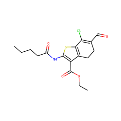 CCCCC(=O)Nc1sc2c(c1C(=O)OCC)CCC(C=O)=C2Cl ZINC000004991736