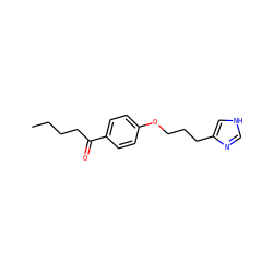 CCCCC(=O)c1ccc(OCCCc2c[nH]cn2)cc1 ZINC000013814541