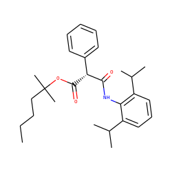 CCCCC(C)(C)OC(=O)[C@@H](C(=O)Nc1c(C(C)C)cccc1C(C)C)c1ccccc1 ZINC000013778594