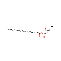 CCCCC/C=C/C/C=C/CCCCCCCC(=O)OC[C@]1(CO)C/C(=C/CC(C)C)C(=O)O1 ZINC000299862115
