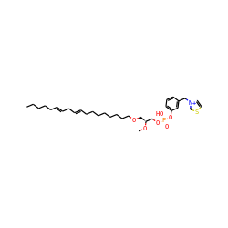 CCCCC/C=C/C/C=C/CCCCCCCCOC[C@@H](CO[P@](=O)(O)Oc1cccc(C[n+]2ccsc2)c1)OC ZINC000029400805