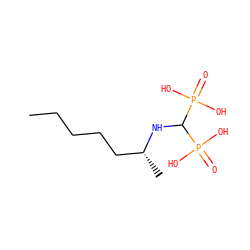 CCCCC[C@@H](C)NC(P(=O)(O)O)P(=O)(O)O ZINC000013529705