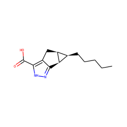CCCCC[C@@H]1[C@@H]2Cc3c(n[nH]c3C(=O)O)[C@@H]21 ZINC000084687800
