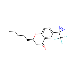 CCCCC[C@@H]1CC(=O)c2cc(C3(C(F)(F)F)N=N3)ccc2O1 ZINC001772639053
