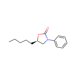 CCCCC[C@@H]1CN(c2ccccc2)C(=O)O1 ZINC000049784502