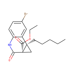 CCCCC[C@]12C[C@@]1(C(=O)OCC)C(=O)Nc1ccc(Br)cc12 ZINC000653759938