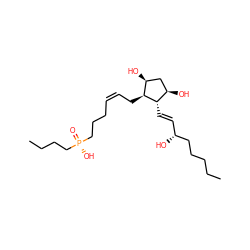 CCCCC[C@H](O)/C=C/[C@H]1[C@H](O)C[C@H](O)[C@@H]1C/C=C\CCC[P@@](=O)(O)CCCC ZINC000013470221