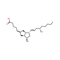 CCCCC[C@H](O)C/C=C/[C@@H]1C[C@@H](O)[C@H]2C/C(=C/CCCC(=O)O)C[C@H]21 ZINC000028131204