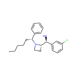 CCCCC[C@H](c1ccccc1)N1CC[C@H]1[C@@H](N)c1cccc(Cl)c1 ZINC000022941628