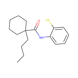 CCCCC1(C(=O)Nc2ccccc2S)CCCCC1 ZINC000013813318