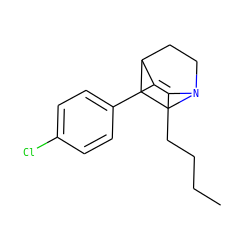 CCCCC1=C(c2ccc(Cl)cc2)C2CCN1CC2 ZINC000013477341