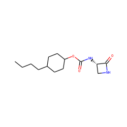 CCCCC1CCC(OC(=O)N[C@H]2CNC2=O)CC1 ZINC000219263445