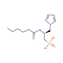 CCCCCC(=O)N[C@@H](Cn1cncn1)CP(=O)(O)O ZINC000026169967