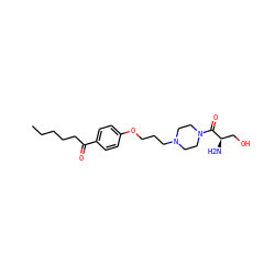 CCCCCC(=O)c1ccc(OCCCN2CCN(C(=O)[C@H](N)CO)CC2)cc1 ZINC000013444750