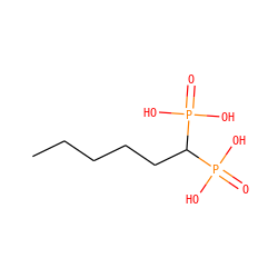 CCCCCC(P(=O)(O)O)P(=O)(O)O ZINC000013539382