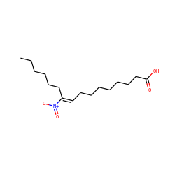 CCCCCC/C(=C\CCCCCCCC(=O)O)[N+](=O)[O-] ZINC000043076630
