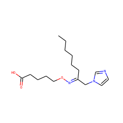 CCCCCC/C(Cn1ccnc1)=N\OCCCCC(=O)O ZINC000013738888