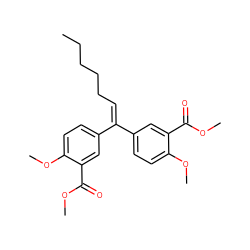 CCCCCC=C(c1ccc(OC)c(C(=O)OC)c1)c1ccc(OC)c(C(=O)OC)c1 ZINC000001653605
