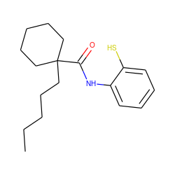 CCCCCC1(C(=O)Nc2ccccc2S)CCCCC1 ZINC000013813321