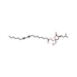 CCCCCCC#CC#CCCCCCCCC(=O)OC[C@@]1(CO)C/C(=C\CC(C)C)C(=O)O1 ZINC000299854795