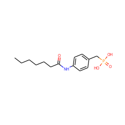 CCCCCCC(=O)Nc1ccc(CP(=O)(O)O)cc1 ZINC000072116867