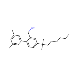 CCCCCCC(C)(C)c1ccc(-c2cc(C)cc(C)c2)c(CN)c1 ZINC000028822165