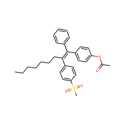 CCCCCCC/C(=C(\c1ccccc1)c1ccc(OC(C)=O)cc1)c1ccc(S(C)(=O)=O)cc1 ZINC000103167733