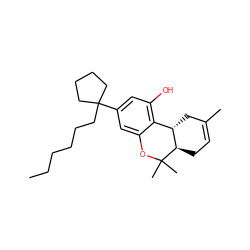 CCCCCCC1(c2cc(O)c3c(c2)OC(C)(C)[C@@H]2CC=C(C)C[C@@H]32)CCCC1 ZINC000013524395