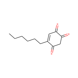 CCCCCCC1=CC(=O)C(=O)CC1=O ZINC000103246374