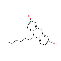 CCCCCCC1c2ccc(O)cc2Oc2cc(O)ccc21 ZINC000205016152