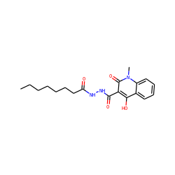 CCCCCCCC(=O)NNC(=O)c1c(O)c2ccccc2n(C)c1=O ZINC000100551234