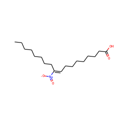 CCCCCCCC/C(=C\CCCCCCCC(=O)O)[N+](=O)[O-] ZINC000040331256