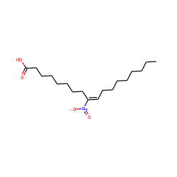 CCCCCCCC/C=C(\CCCCCCCC(=O)O)[N+](=O)[O-] ZINC000043021575