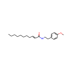 CCCCCCCC/C=C/C(=O)NCCc1ccc(OC)cc1 ZINC000036294790