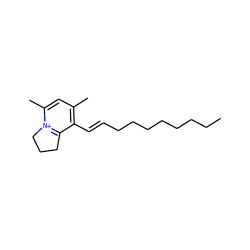 CCCCCCCC/C=C/c1c(C)cc(C)[n+]2c1CCC2 ZINC000084672065